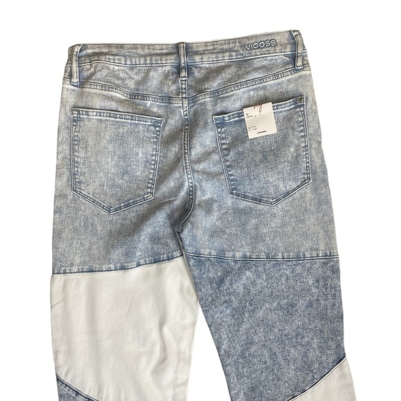 Vigoss Frankie slim Straight Jeans NWT Color Block Patchwork 32 - Picture 9 of 10